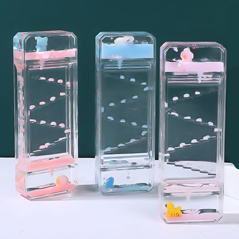 Creative Slide Oil Drop Same Color Dual Liquid Hourglass Descending Oil Leak Daydreaming Magic Stress Relief Toy