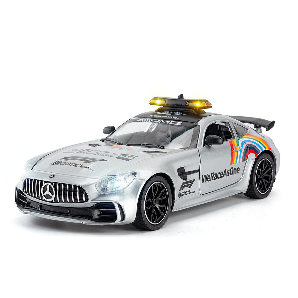 Coche a modelo de coche 1:24 Big Ben GTR-Race Safety Car Versión de pintura Sonido y luz atrás Juguete Coche deportivo Modelo de sonido