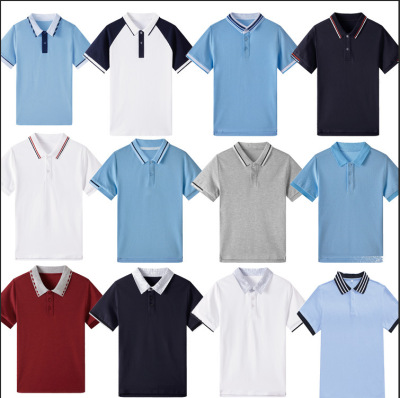 Детская белая хлопковая футболка polo, форма для мальчиков, короткий рукав, подходит для подростков