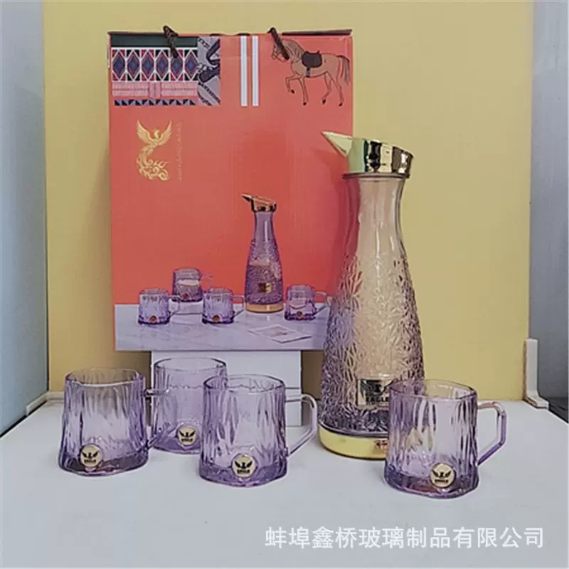 轻奢高颜金凤朝阳水具套装家用水具五件套活动开业礼品随手礼品