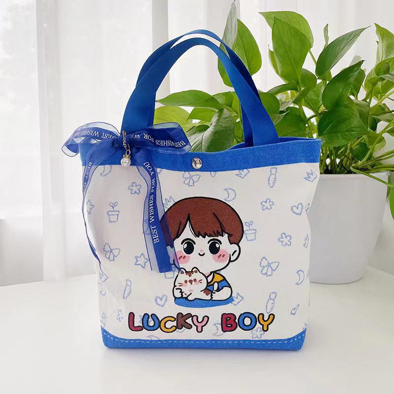 宝宝满月伴手礼手提帆布袋新款儿童生日礼物回礼袋女孩男孩幼儿园