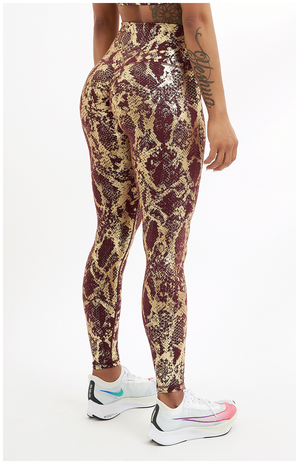 Sports Snakeskin Nylon Hemp Blend Active Bottoms Leggings display picture 2