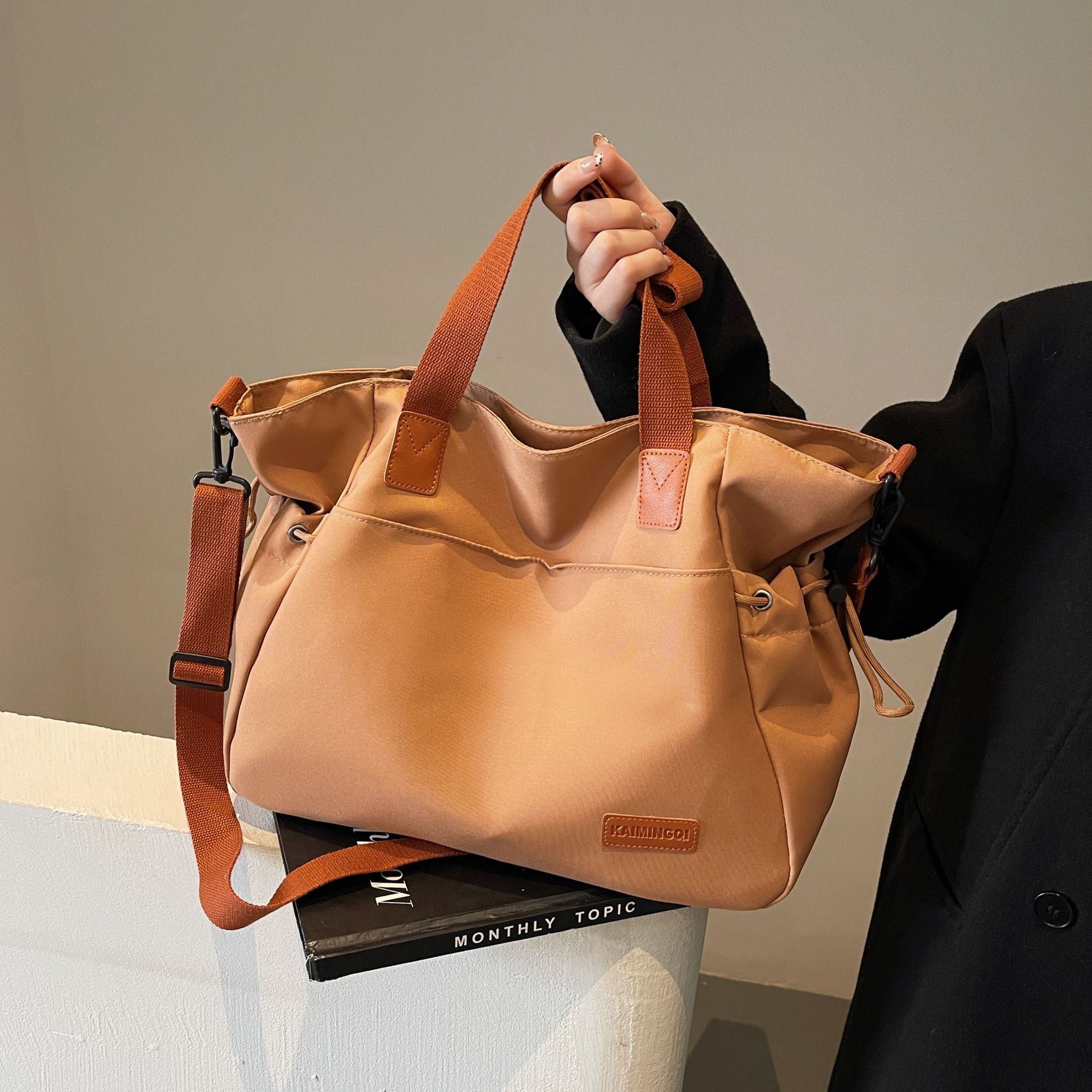 Large Canvas Tote Bag For Women, Simple Shoulder Bag For Work_voghion.com