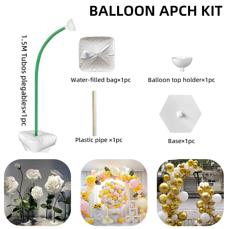 Nuevos accesorios de vestir para fiestas festivas, tubo de aluminio y plástico, arco moldeable de bricolaje, anillo de amor, soporte de globo de guía de carretera