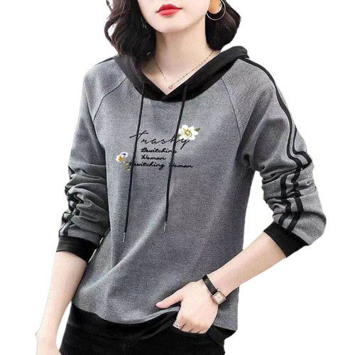 Women's Hooded Sweatshirt 2025 Spring and Autumn Style Korean Loose Youthful Long-Sleeved Women's Top Loose Mother's Upper Garment