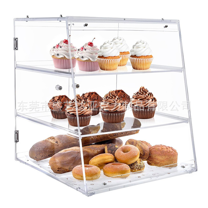 亚克力透明面包展示柜面包柜三层蛋糕架纸杯蛋糕点心糕点展示柜