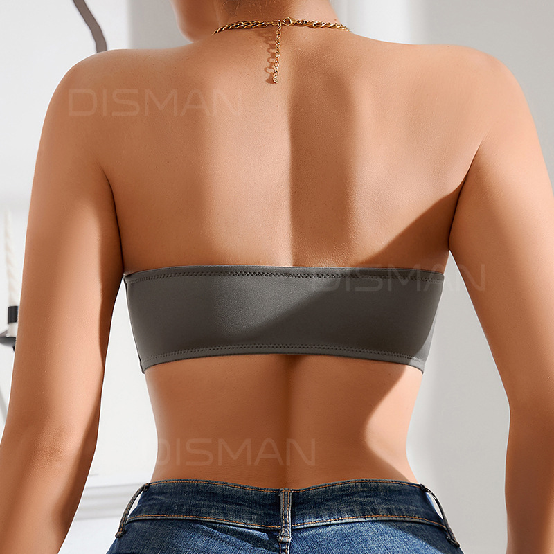 European and American Front Button Bra, Strapless, Non-Falling, Beautiful Back, Non-Slip, Invisible, Traceless Tube Top, Push-Up Breathable Bra, Thin Style