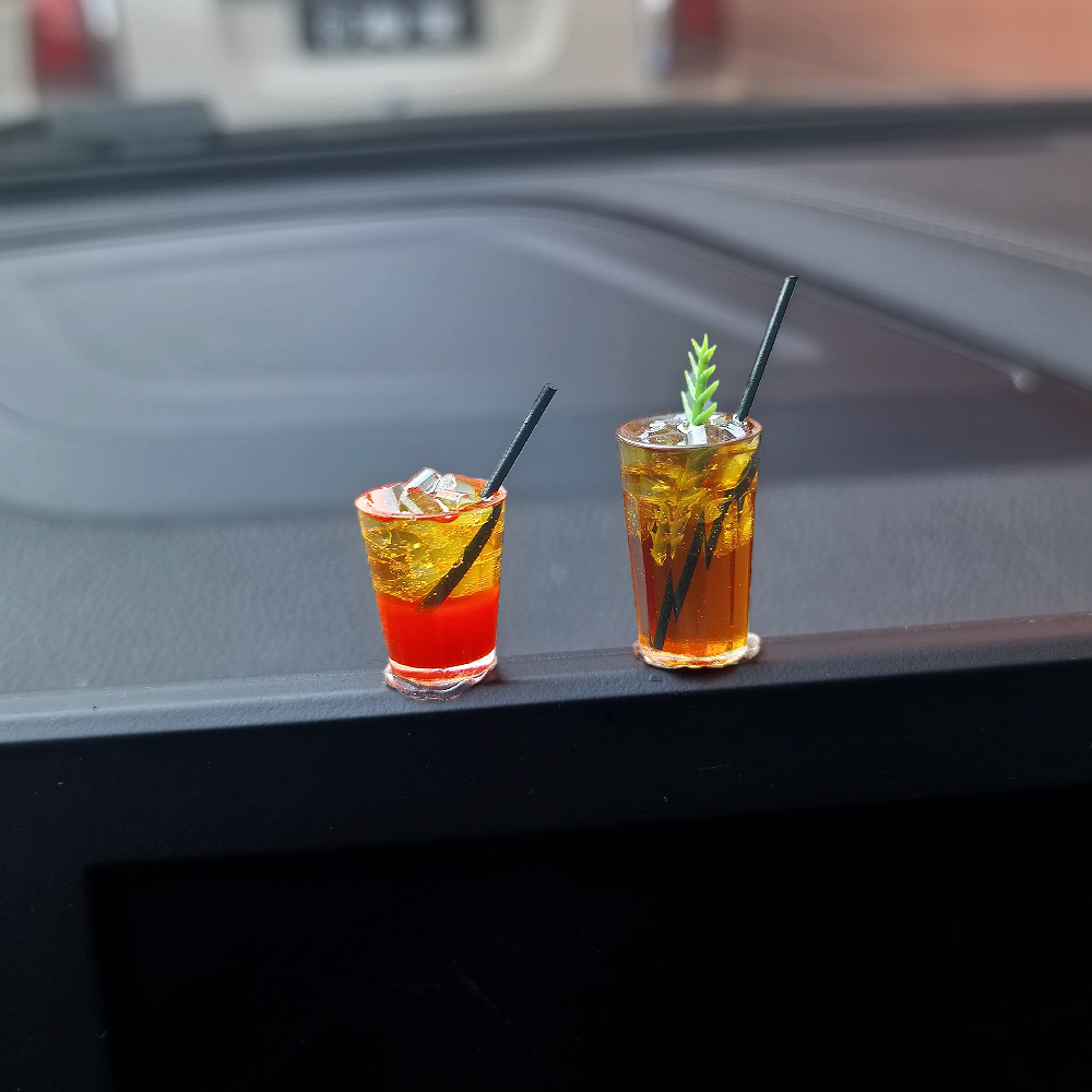 Adornos de coche de la serie de café americano, decoración de la pantalla de la consola central del coche, suministros de coche, mini adornos pequeños