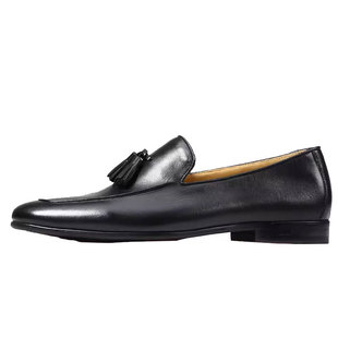 Handmade Genuine Leather Loafers Men's Tassel Leather Shoes New Style Slip-on British Style Casual Peas Shoes Factory Shop