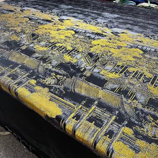 National Style Woven Gold Positioning Imitation Song Dynasty Jin Han Palace Autumn Moon Picture Cheongsam Yarn-Dyed High-Precision Brocade Silk Fabric