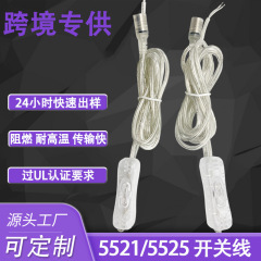 クロスボーダー制定304水晶スイッチ線電線ネオン電源延長線dc電源線透明スイッチ線