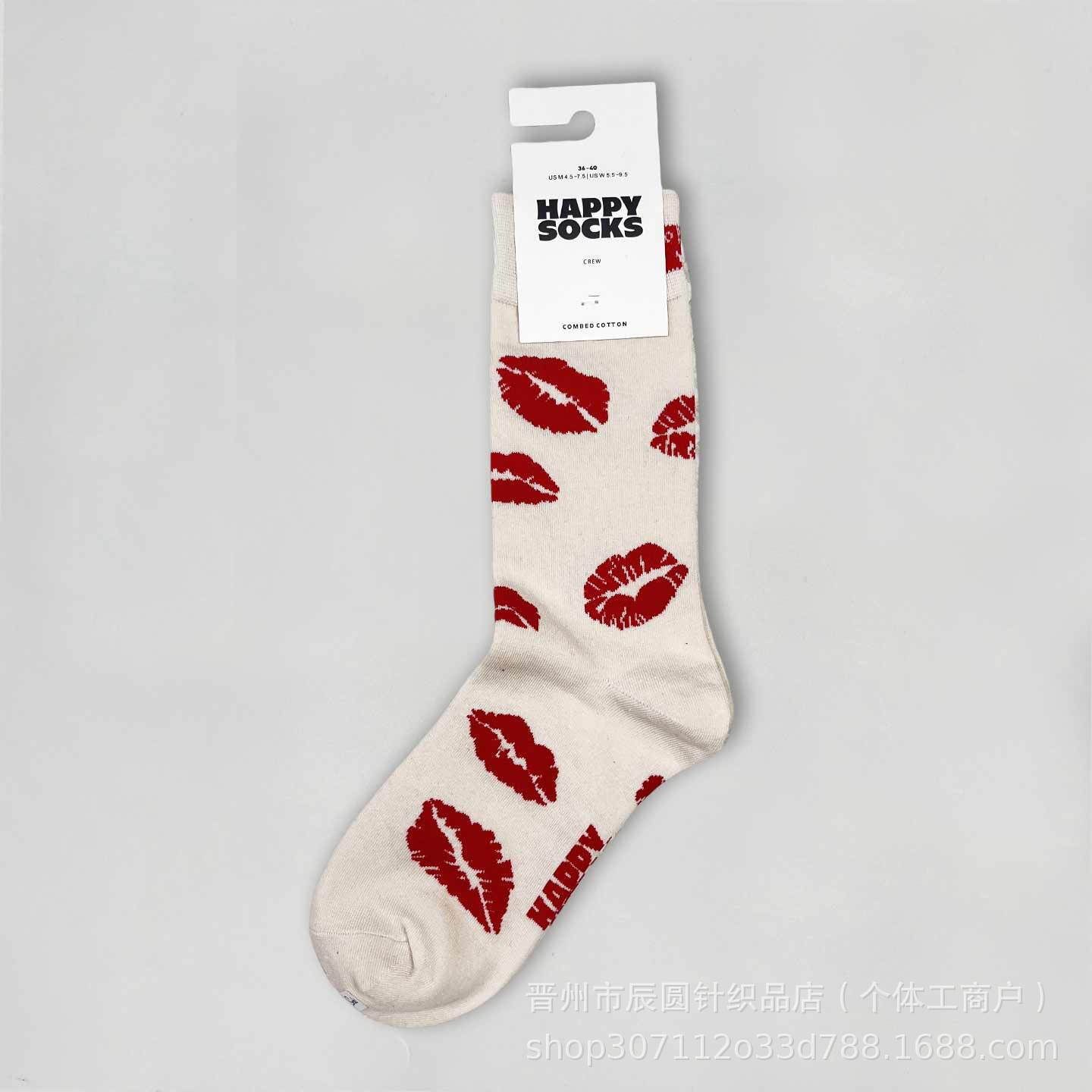happysocks suecos calcetines de moda damas in-mode versátil animación calcetines de algodón de cintura alta al por mayor