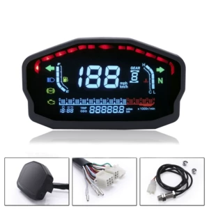 Motorcycle Modified Color Screen Speedometer Tachometer Lcd Liquid Crystal Display Clock Suitable for 1, 2, 4 Cylinders