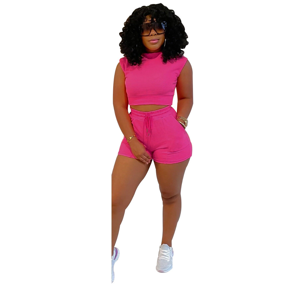 Women's solid color fashion casual suitrose red