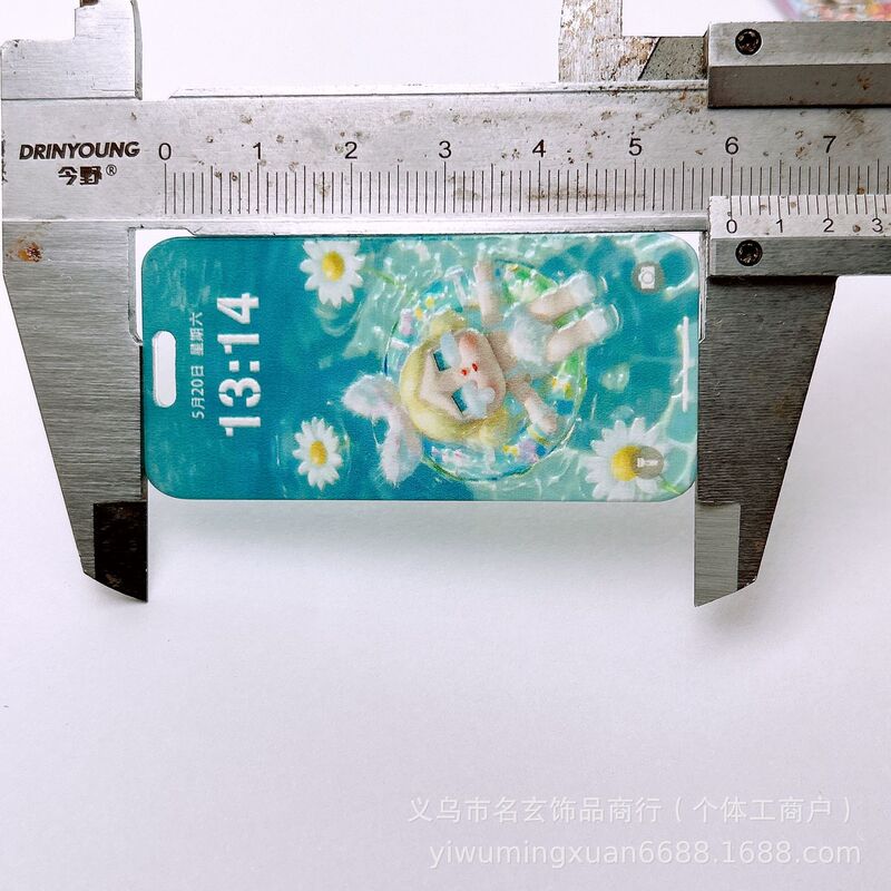 60*28mm醋酸亚克力浮雕印花哭娃吊孔手机屏保吊孔钥匙扣饰品挂件|undefined
