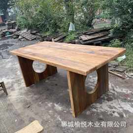 老榆木茶桌复古茶台桌子办公大桌家用桌面吧台长桌书桌造型桌