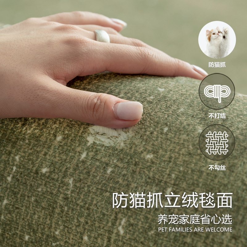 地毯客厅中古风绿色法式地毯卧室轻奢高级感沙发免洗可擦房间地垫|undefined