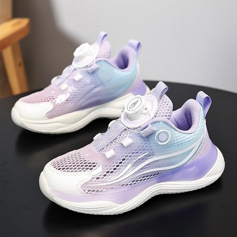 Zapatos de niña zapatos de papá 2025 verano nuevos zapatos deportivos para niños zapatos de malla transpirables para niñas zapatos para correr ligeros