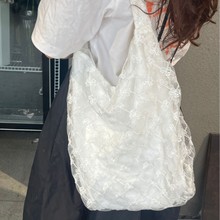 蕾丝蝴蝶结一根带韩系ins网纱包学生女休闲单肩托特包夏季新款