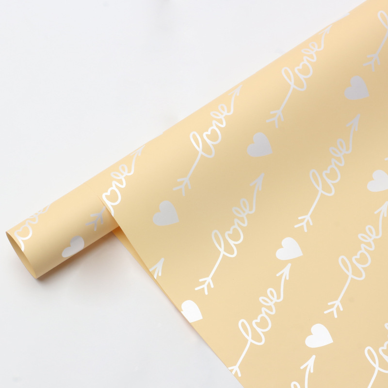 Huaxi Heart lanza ramo de flores de comercio exterior transfronterizo papel de embalaje de flores regalo de amor florista papel de embalaje de flores