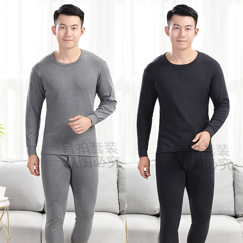 남성 가을 옷과 가을 바지 정장 라운드 넥 봄, 여름 얇은 양복 청소년 슬림 피팅 속옷