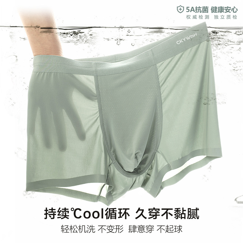 120 ultra-fine ice silk antibacterial ice silk men's underwear wholesale factory direct underwear men's summer ice silk underwear