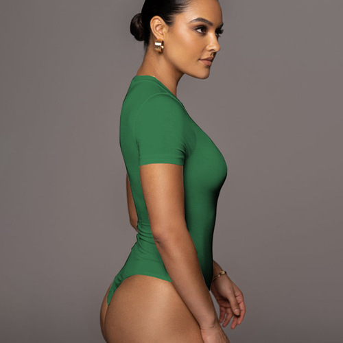 Sexy, form-fitting summer women's bodysuits with short sleeves—perfect for a European or American look.