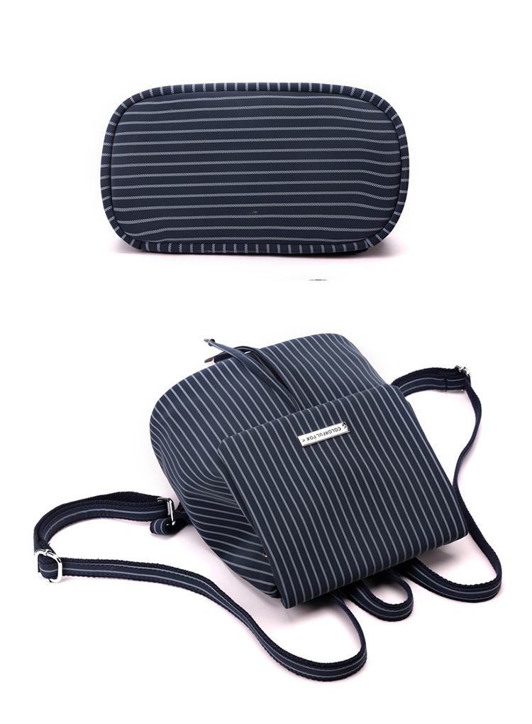 Colorful Fox Korean version niche British style backpack, versatile and high-end bag, striped mini drawstring backpack undefined