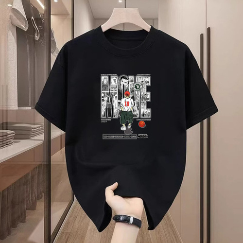 Short-sleeved t-shirt men's printed short-sleeved high-quality American fashion brand loose short-sleeved men's cross-border foreign trade t-shirt