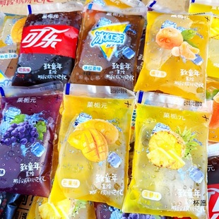 Guo Zhi Yuan Old-Fashioned Ice Bag Ice Treasure Smoothie Bag Drink Childhood Nostalgic Beverage Orange Flavor Grape Flavor 180ml