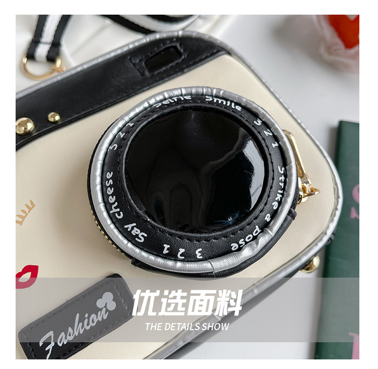 554g Weight Polyester Lining Material Zipper Closure Type Single Shoulder Strap Strap Type Camera Bag Bags Type Casual, Daily Occasion Polyester Material Geometric Pattern All Seasons Season Unisex Gender Cute Style Square Shape Pink, Red, Black Color Medium Size Unisex Medium Geometric Square Zipper Camera Bag 28