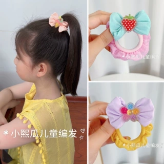 无缝高弹力亮闪闪草莓花朵兔子发圈儿童可爱马尾发绳结实耐用发饰