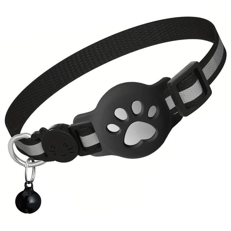New Airtag Reflective Cat Collar with Bell Locator Silicone Cover Reflective Collar in Stock