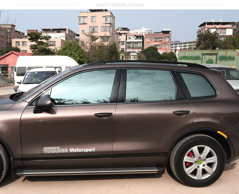 Suitable for 2011-2018 Volkswagen Touareg models, this is a black trim for the window sills, front grille, and front bumper, specifically designed for the "Black Warrior" modification