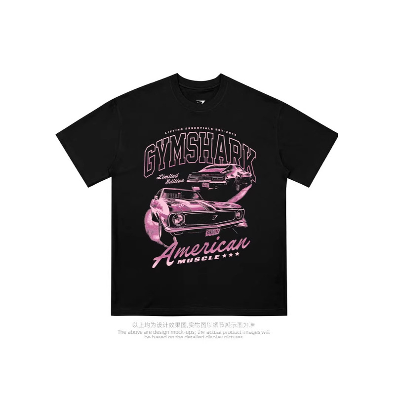 Chris Shark American-Style Oversized Heavyweight Fitness Printed T-Shirt Gym Pure Cotton Round Neck Short Sleeve 01-70 Chris Shark American-Style Oversized Heavyweight Fitness Printed T-Shirt Gym Pure Cotton Round Neck Short Sleeve 01-70