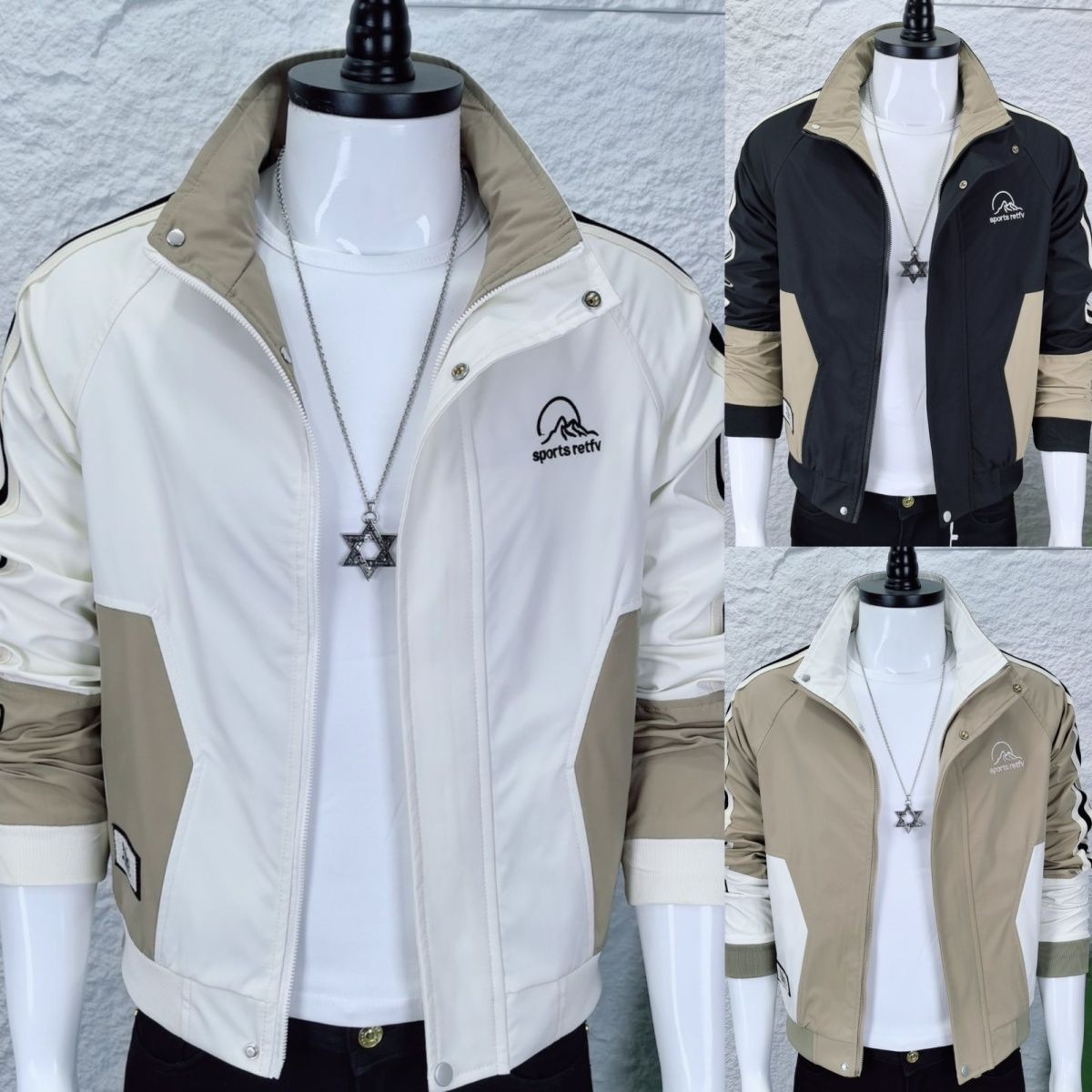 2025新款韩版修身立领夹克男春秋季潮流帅气上衣单件黑色外套防风