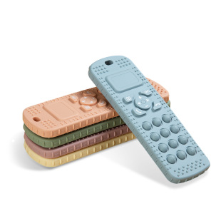 Cross-Border Wholesale Baby Phone Molar Stick Children's Comfort Toy Baby Anti-Eating Hand Food Grade Silicone Teether
