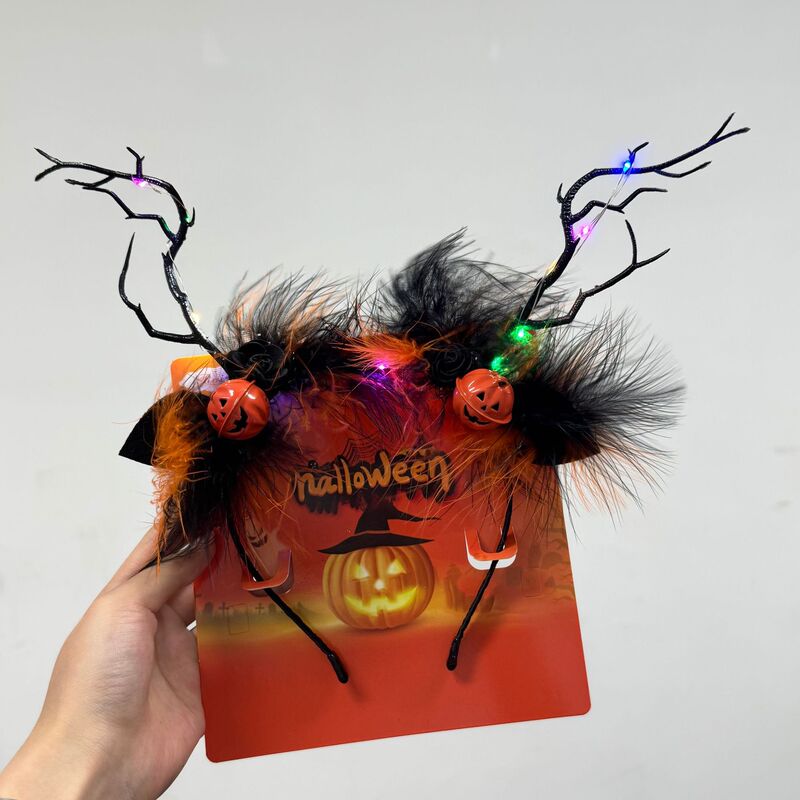 ハロウィンヘッドバンド、女性用、面白い小悪魔、カボチャのヘッドバンド、写真撮影、メイクアップパーティー、フェスティバル、パフォーマンス用ヘアアクセサリー|undefined