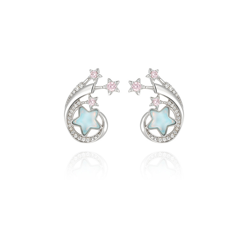 Xuping nicho nuevo diseño de moda pequeña fresca piedra moca estrella pernos de orejas gemas artificiales temperamento orejas al por mayor