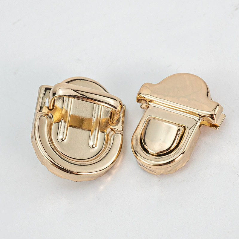 Rolled black nickel small handbag mortise lock, luggage and handbag hardware accessories duckbill lock push lock creative DIY iron lock