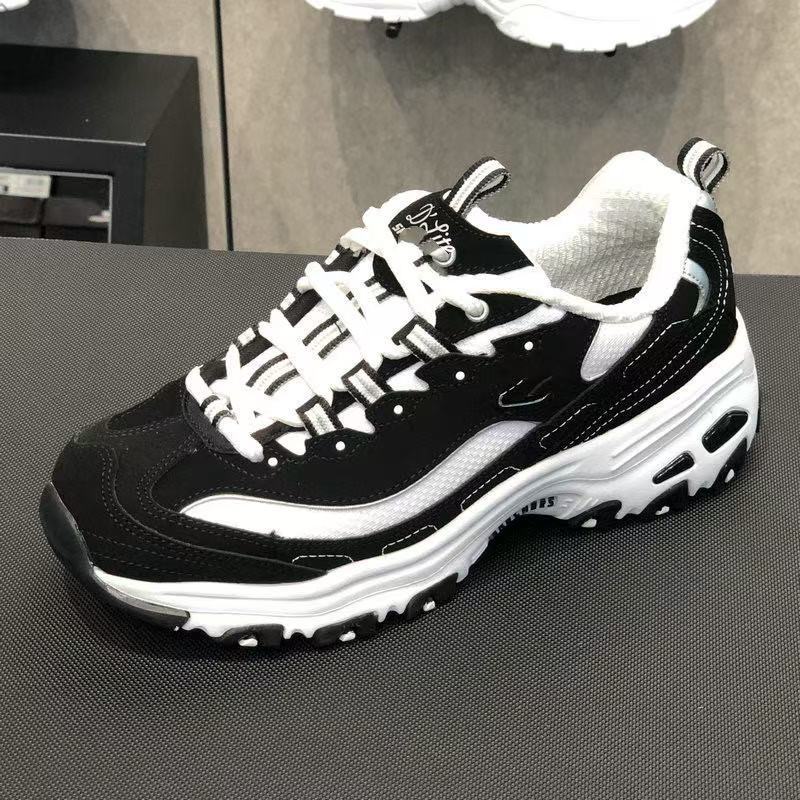 2025新款S标斯思凯奇女鞋黑白熊猫鞋经典休闲百搭增高运动老爹鞋