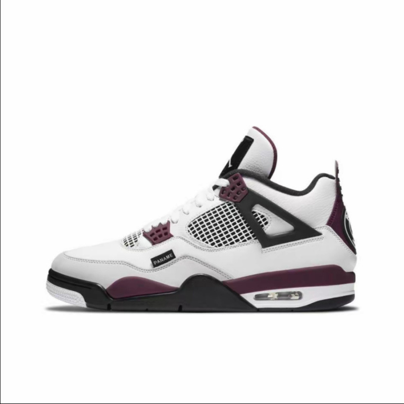 Zapatos de baloncesto de cuero de vaca original puros Pitian AJ4 zapatos antiderrapante retro zapatos de cuero de cabeza zapatos de hombre y mujer