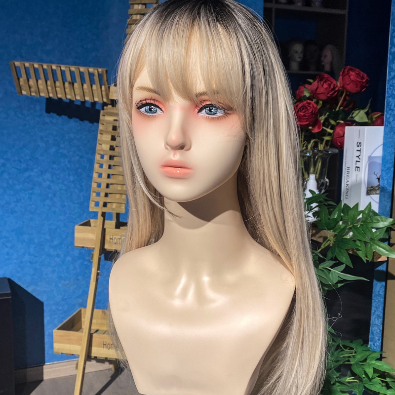 cos ホット販売シミュレーションモデルヘッド毛娘シミュレーションマネキンヘッドイヤリングジュエリー写真スタンド高度なダミーヘッド|undefined