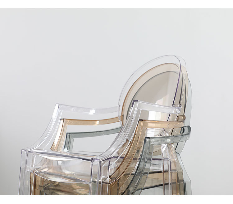 Custom-made Nordic star dining chairs, ghost chairs, devil internet-famous household plastic crystal stools, acrylic transparent makeup chairs pic 5
