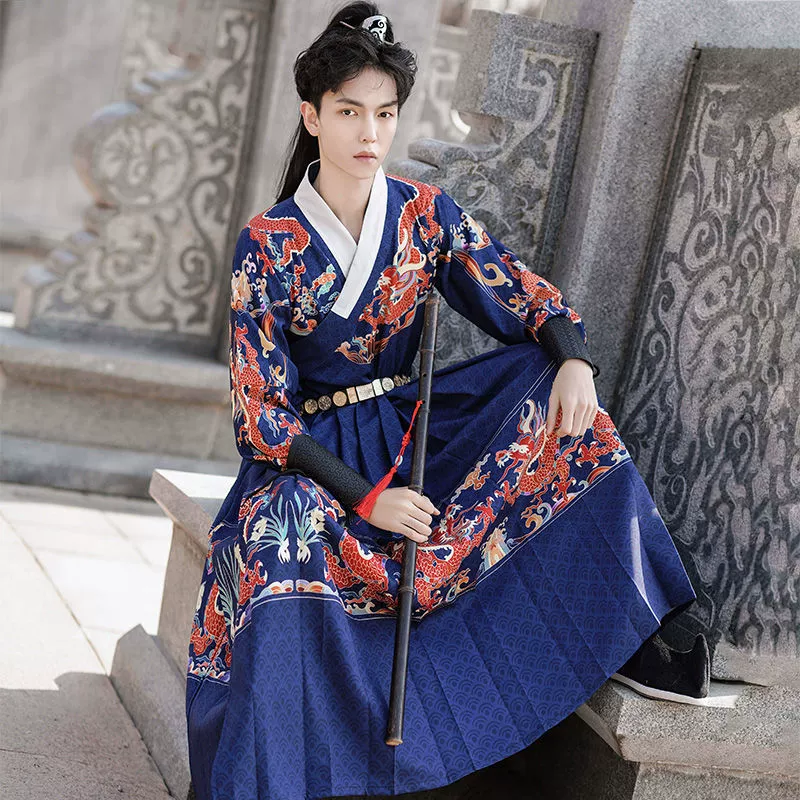 Сумрачная династия Hanfu Мужская 2025 новая вышитая весенняя риза Feiyu костюм Jin Yi Wei одежда Python халат трейлер Мужчина и женщина китайский стиль