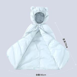 Baby quilt thickened baby children windproof hooded cloak baby out long stretch-out quilt windbreaker