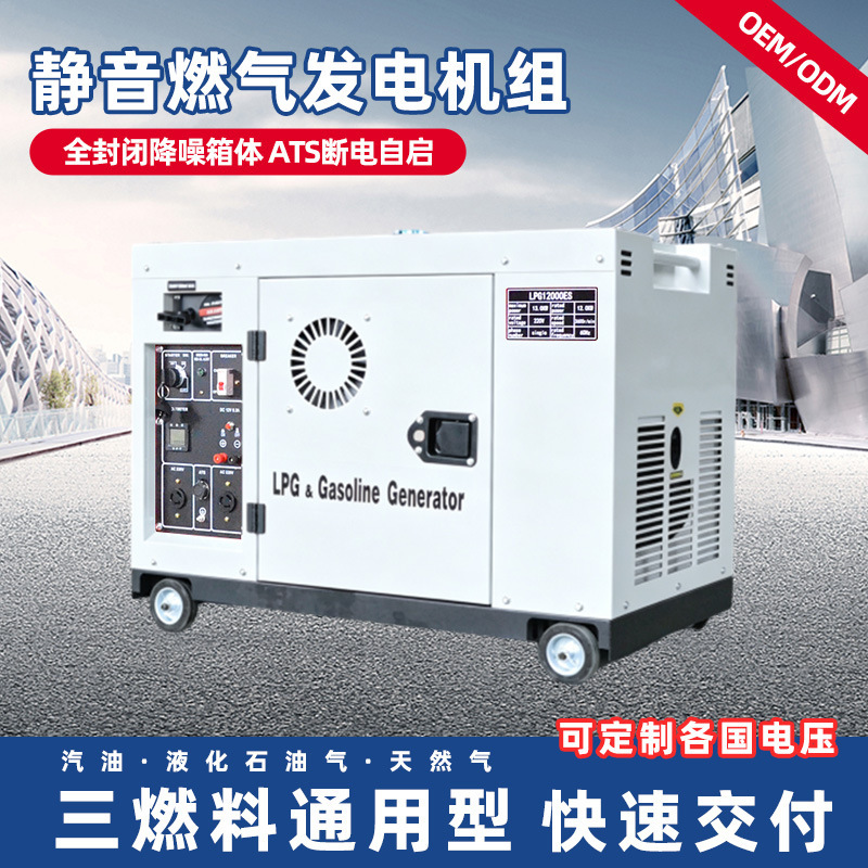 220V380V low-noise three-fuel generator set ATS auto-start/stop gasoline LPG natural gas universal emergency power supply 220V380V low-noise three-fuel generator set ATS auto-start/stop gasoline LPG natural gas universal emergency power supply