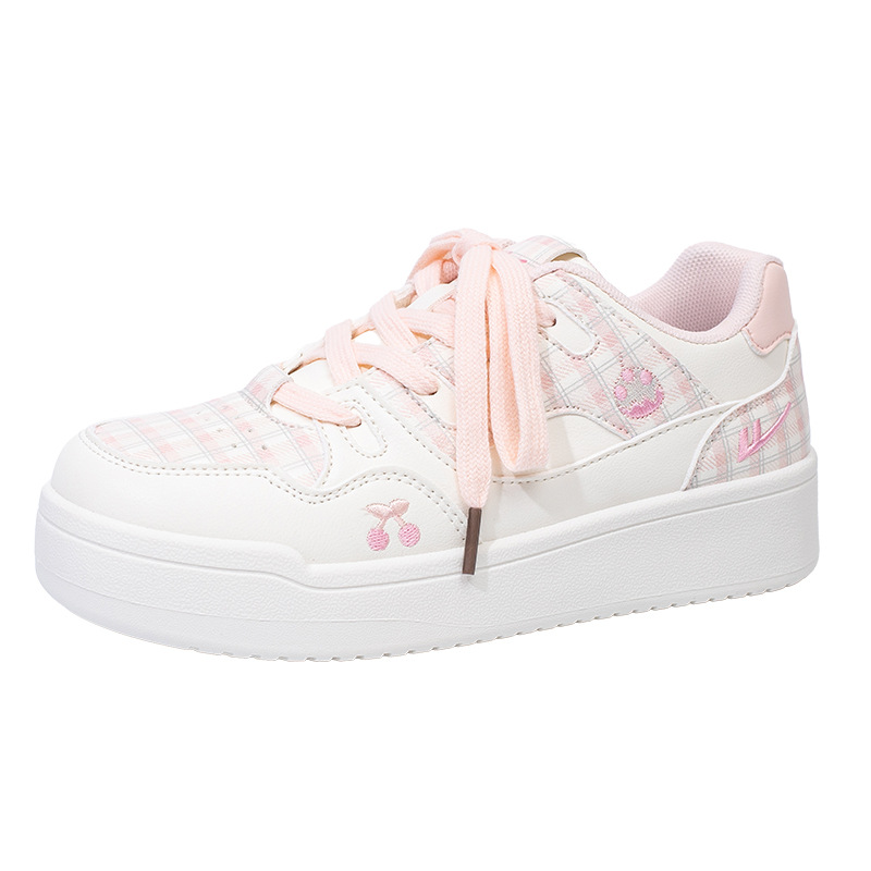 Zapatos casuales de soleas gruesas de otoño de mujeres nuevos pastel de zapatos de estudiantes de color cuadrado zapatos bajos