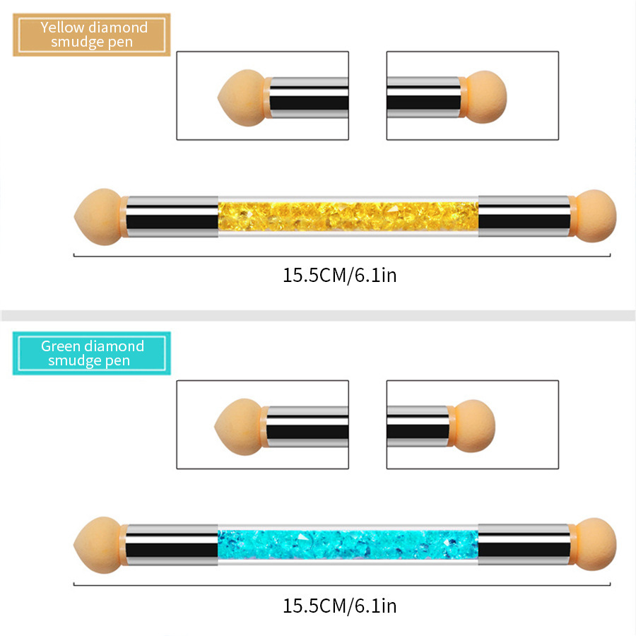 Herramientas de uñas pluma de esponja de uñas de doble cabeza pluma de color de punto pluma de tinta emborronada pluma de Arte de uñas gradiente ventas directas de fábrica