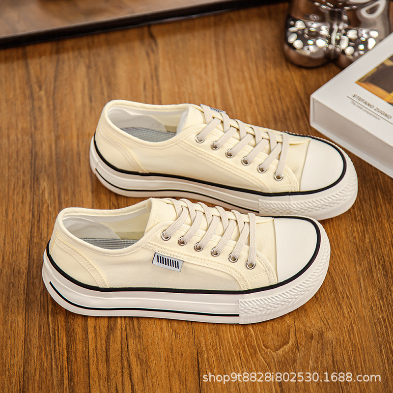 Aumentar la altura de una sola pie zapatos de lona para mujeres verano 2026 zapatos de skate casuales transpirables contra el color universal con banda elástica de suela suave